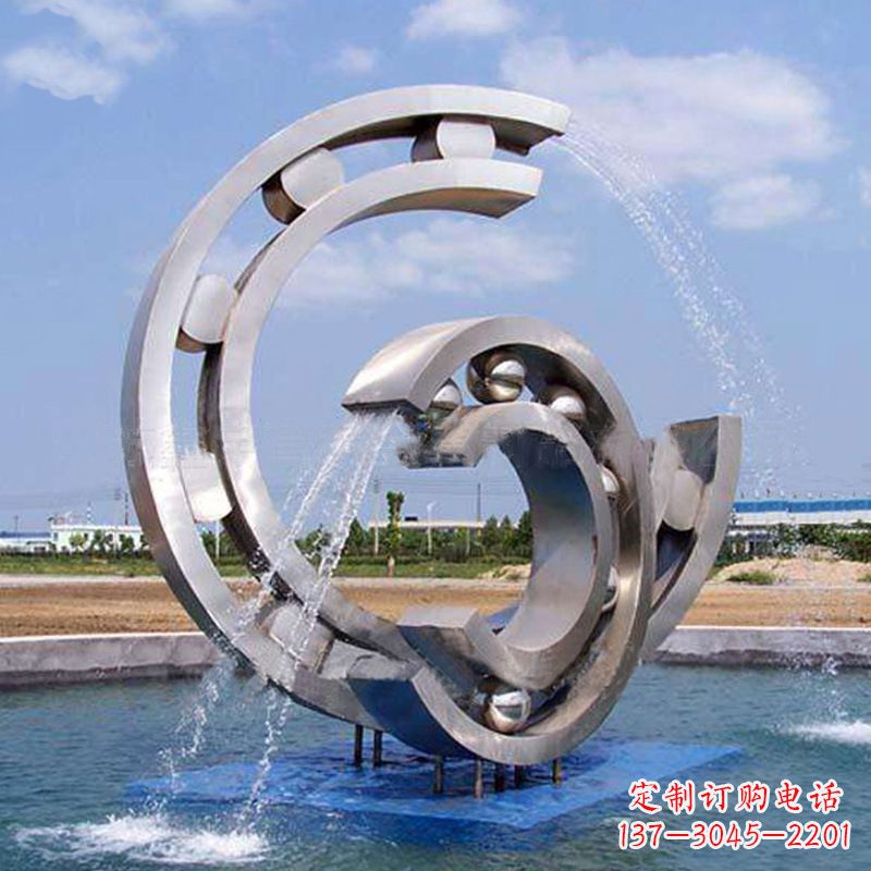 周口不锈钢喷水雕塑点缀园林水景的美