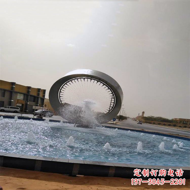 周口精美不锈钢喷泉雕塑,增添环形绿景魅力