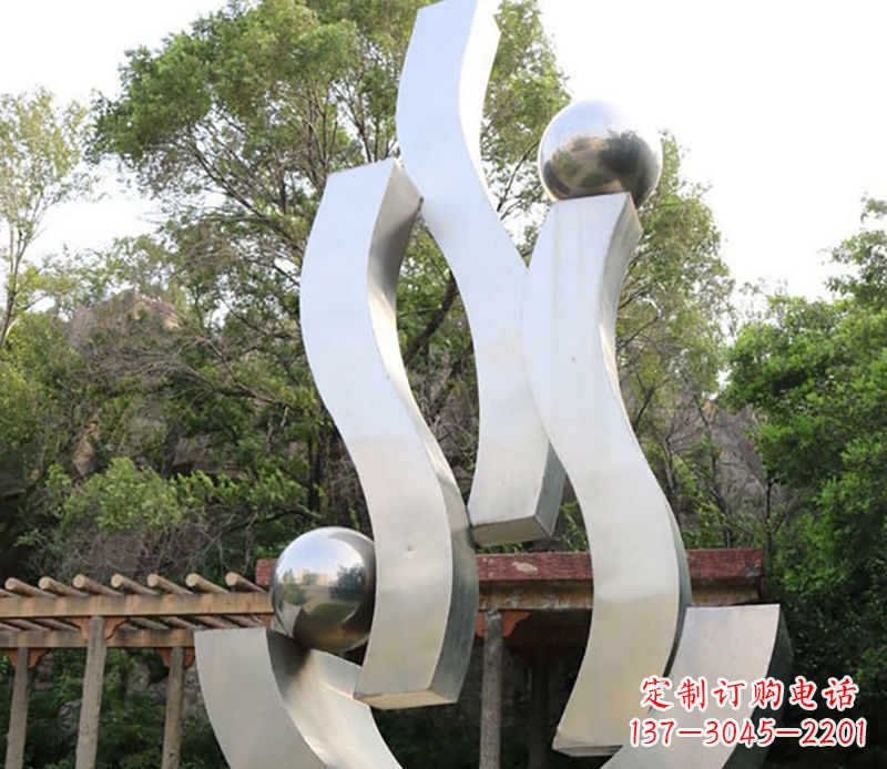 周口景观雕塑现代不锈钢飘带