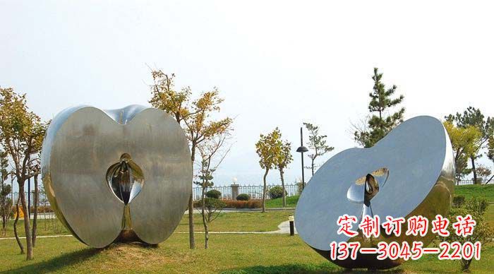 周口不锈钢苹果雕塑象征新生活的精神
