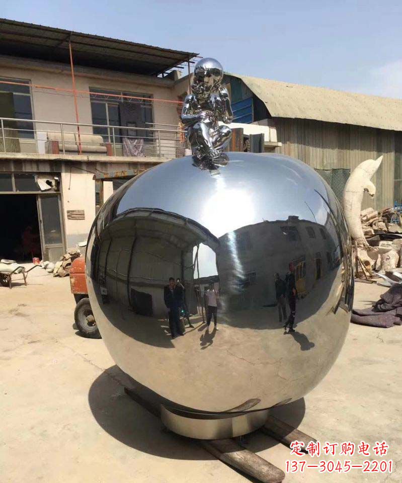 周口精美不锈钢苹果雕塑