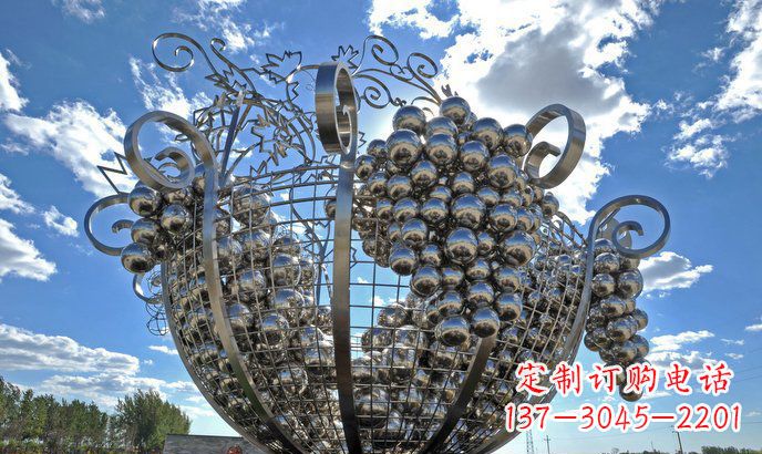 周口不锈钢葡萄雕塑精致美观、经久耐用