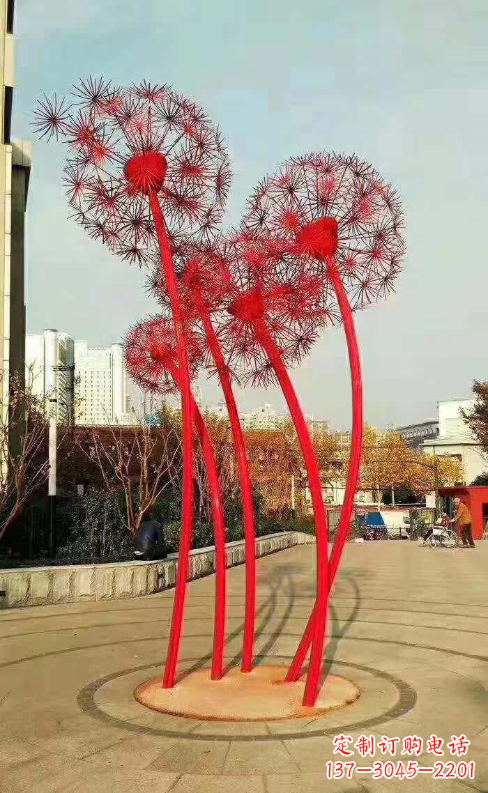 周口不锈钢蒲公英美丽的雕塑之作