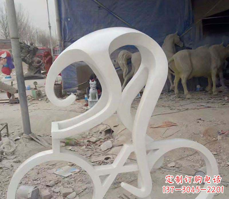 周口不锈钢自行车雕塑——景观的点缀