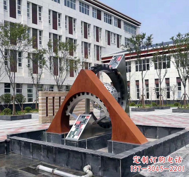 周口不锈钢齿轮雕塑精湛工艺展现匠心