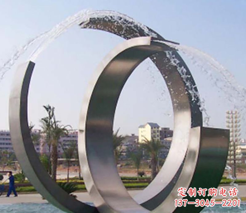 周口不锈钢情侣戒指雕塑象征爱情的永恒之物