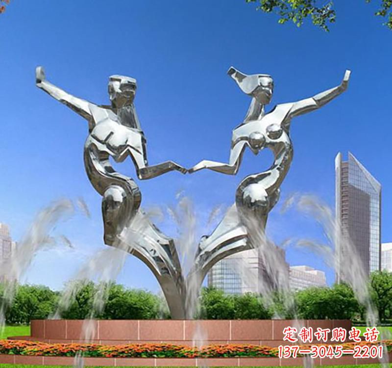 周口不锈钢情侣雕塑浪漫永恒的象征