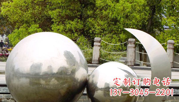 周口不锈钢球形地球月亮雕塑精美的艺术之作