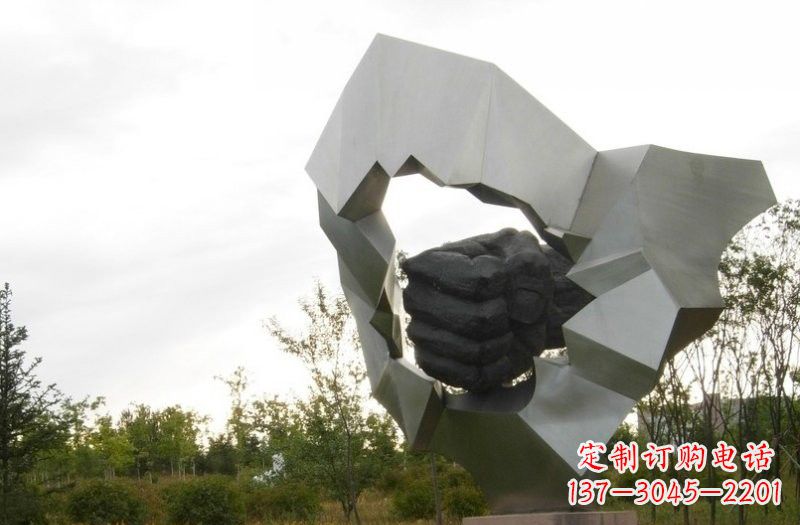 周口不锈钢拳头雕塑雕刻象征勇气和力量