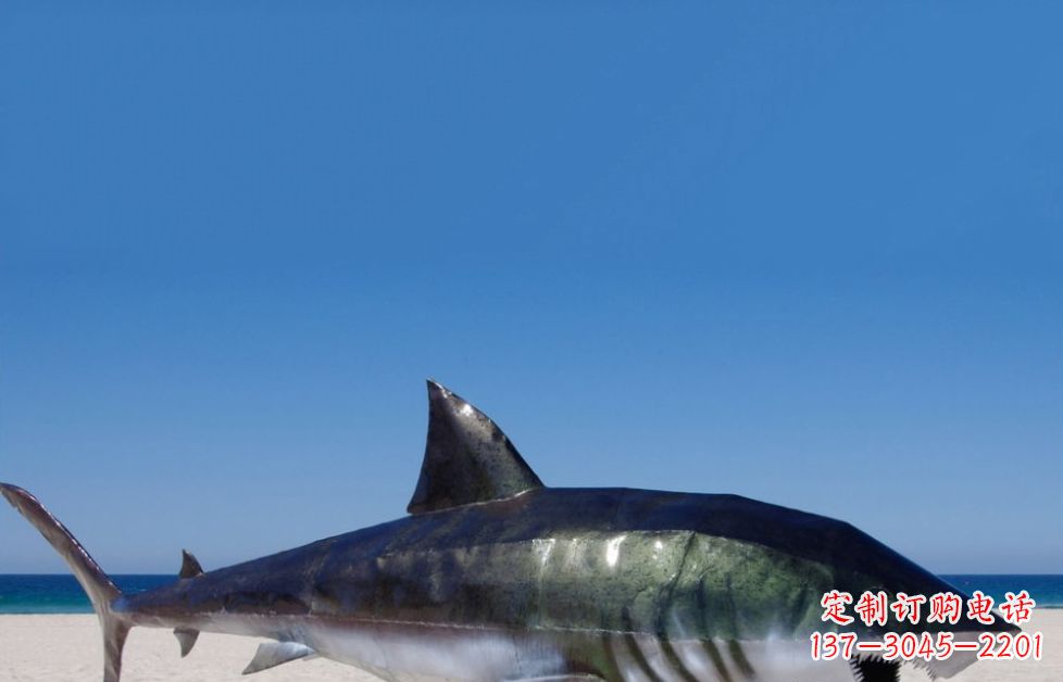周口海洋生物之美——不锈钢鲨鱼雕塑