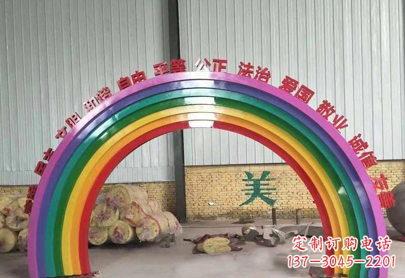 周口表达不锈钢社会主义核心价值观的彩虹拱门雕塑