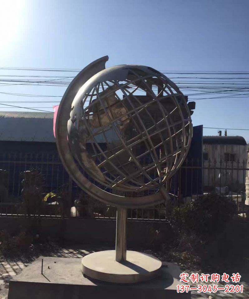 周口不锈钢地球仪雕塑精美装饰室内空间