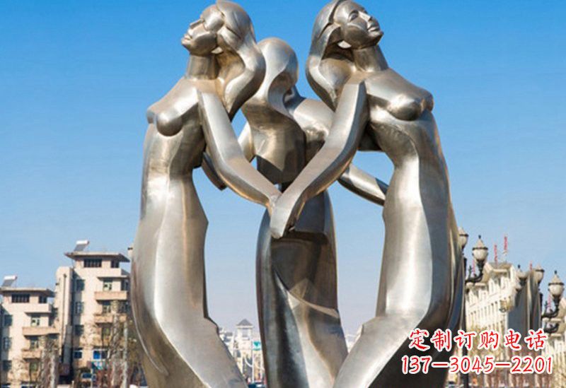 周口不锈钢女孩雕塑