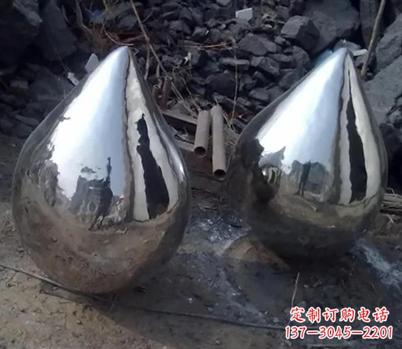 周口不锈钢水滴雕塑美丽绽放