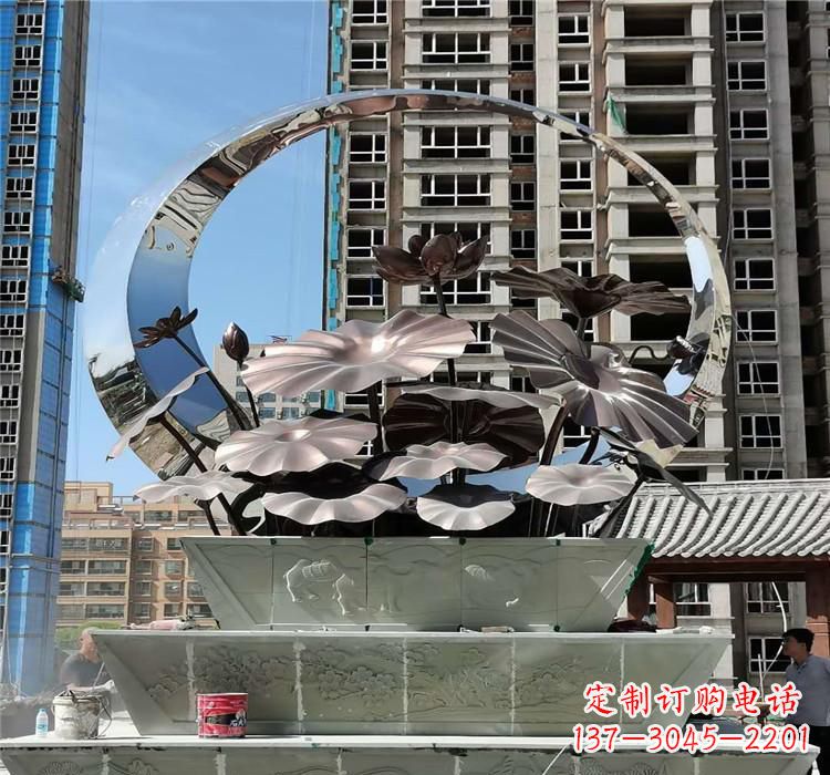 周口不锈钢荷花雕塑把宁静的自然融入城市