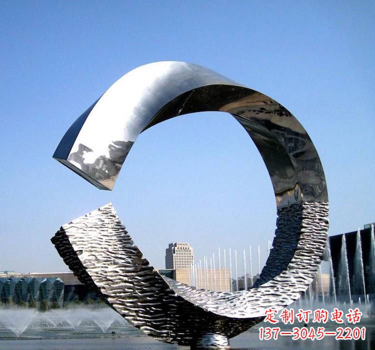周口不锈钢水景圆环雕塑艺术与美的结合