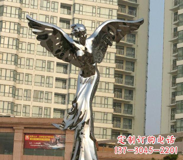 周口不锈钢天使雕塑传递温暖的祝福