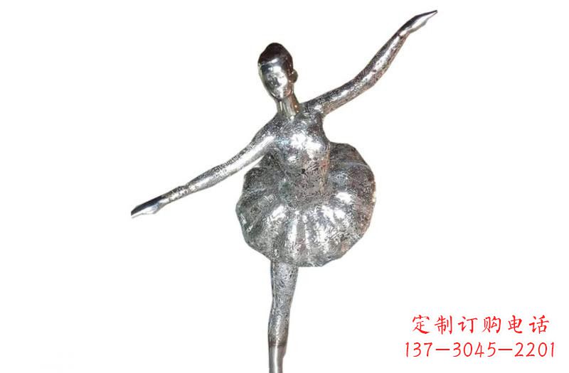 周口不锈钢跳芭蕾的女孩雕塑