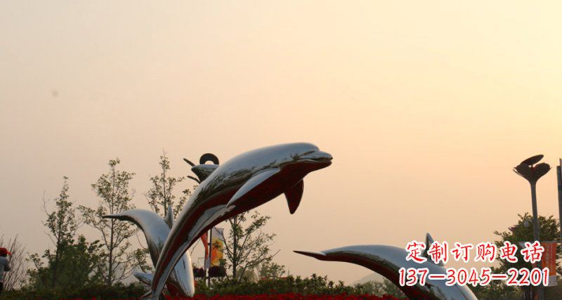 周口不锈钢海豚雕塑跳跃的美丽