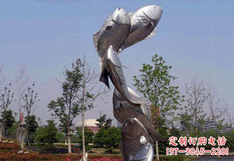 周口不锈钢跳跃的鲤鱼雕塑