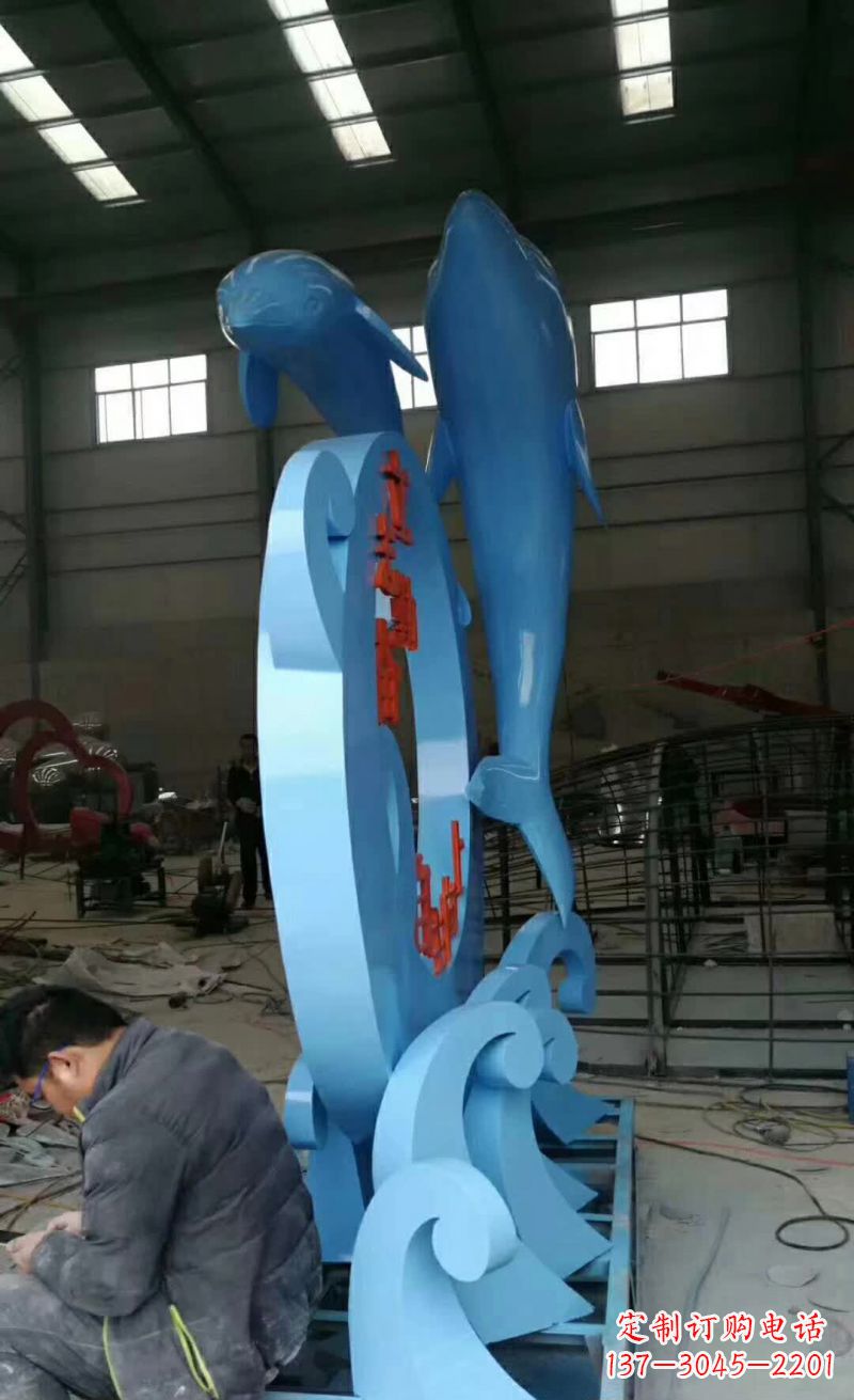 周口不锈钢海豚雕塑精致优雅的艺术品