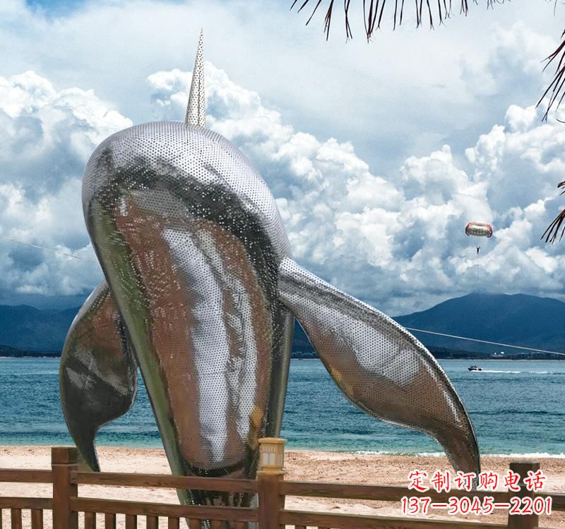 周口不锈钢鲸鱼雕塑精美绝伦