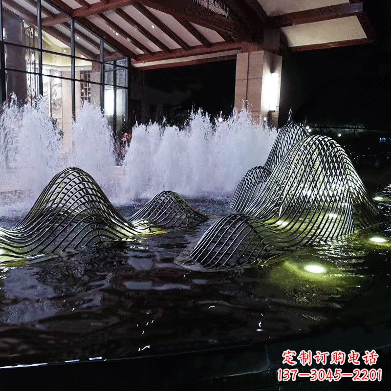 周口不锈钢铁艺水景假山精美雕塑艺术
