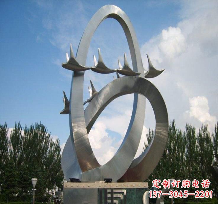 周口大雁飞翔——不锈钢现代大雁雕塑