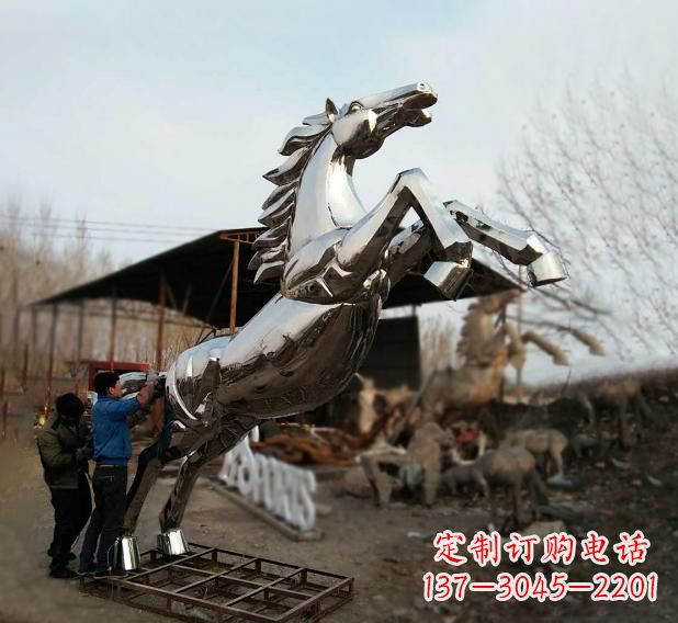 周口不锈钢现代动物马雕塑