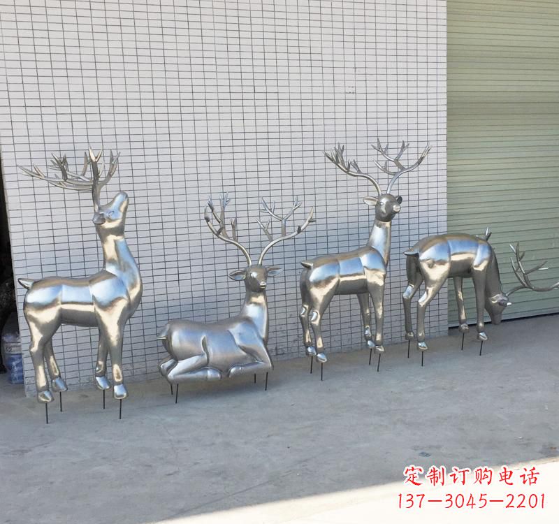 周口不锈钢梅花鹿雕塑传承美丽的自然