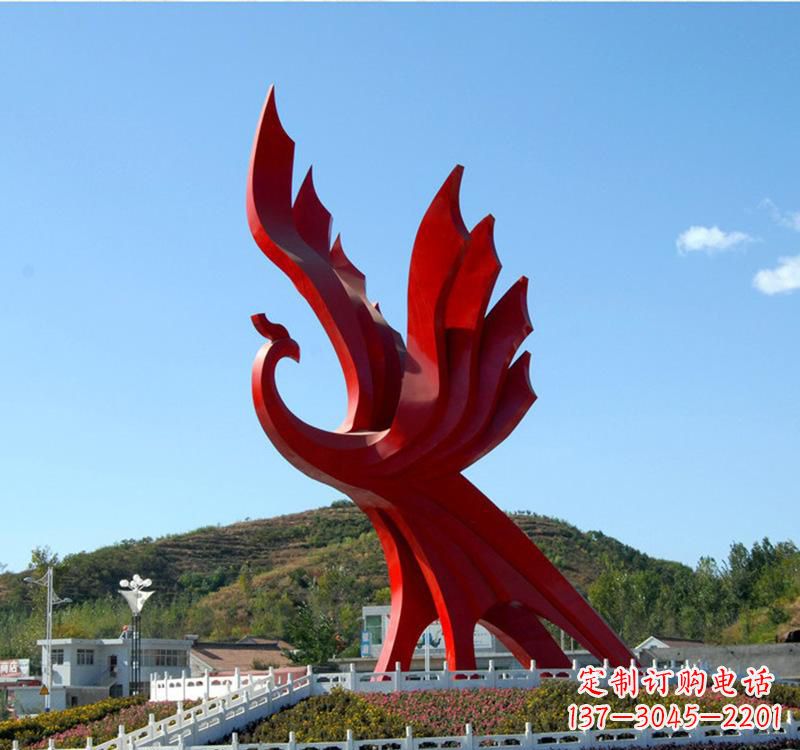 周口不锈钢现代凤凰雕塑——给都市带来灵动之美
