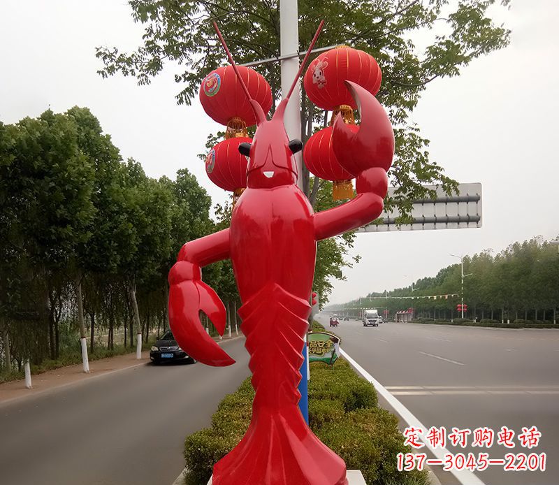 周口不锈钢小龙虾雕塑精美之灵