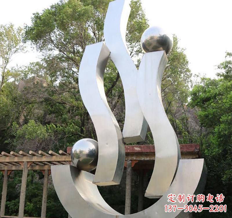 周口不锈钢小区“飘带雕塑”一种充满艺术气息的雕塑