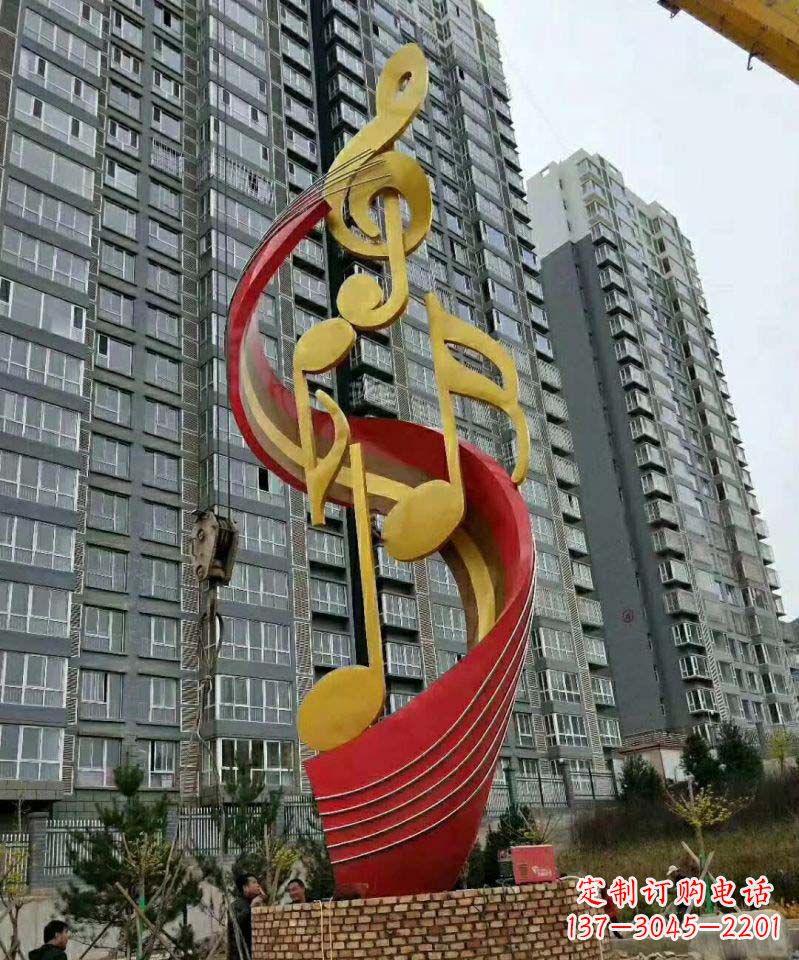 周口不锈钢小区音符雕塑传递音乐的魅力