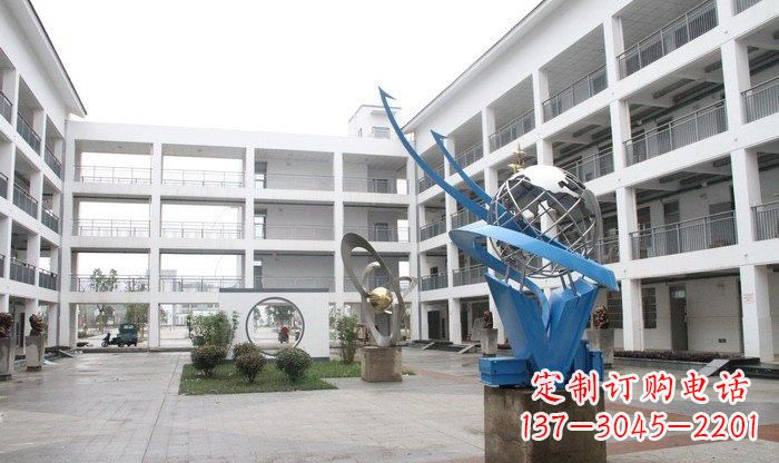 周口不锈钢地球雕塑缔造美丽的校园
