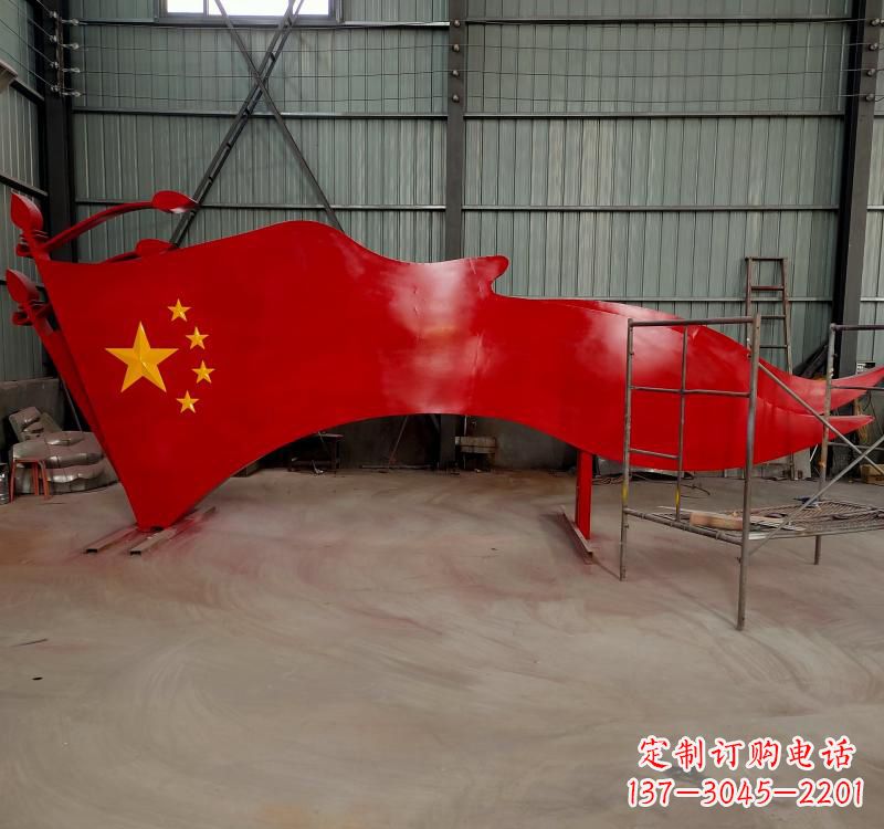 周口不锈钢校园党旗雕塑传承红色基因