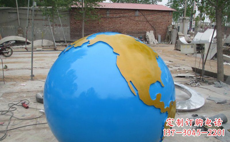 周口不锈钢校园地球雕塑象征着全球友好