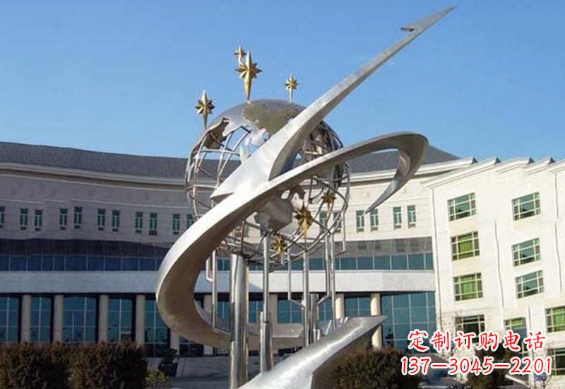 周口不锈钢校园地球雕塑——展示地球之美