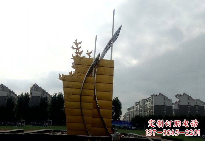 周口不锈钢校园帆船雕塑引领新时代