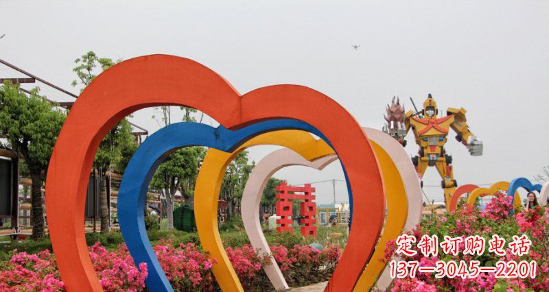 周口不锈钢心形拱门雕塑——浪漫之门