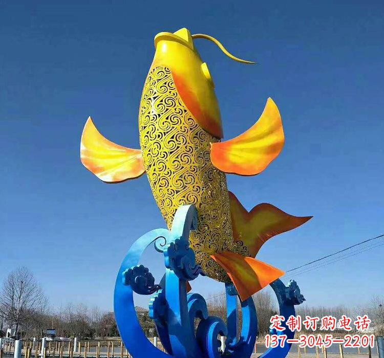 周口不锈钢艺术鲤鱼雕塑艺术之美与生活之灵