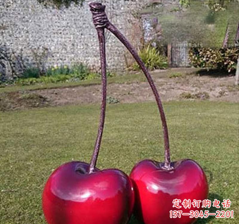 周口不锈钢樱桃雕塑传承美好记忆
