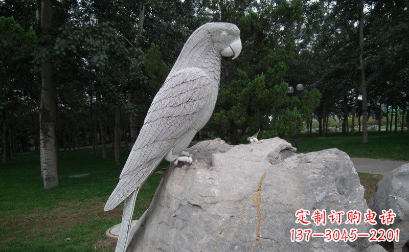 周口不锈钢鹦鹉精美的雕塑艺术