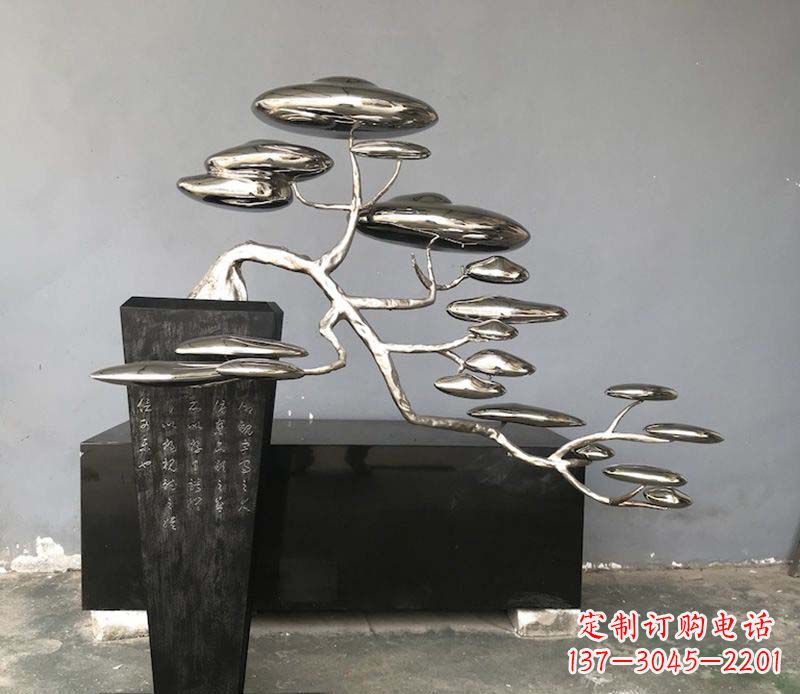 周口不锈钢迎客松雕塑雕塑带来的美丽