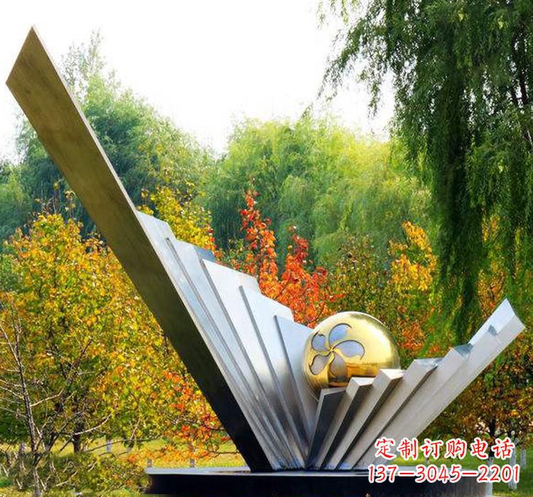 周口不锈钢扇贝雕塑美丽的自然景观