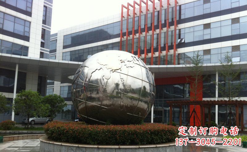 周口不锈钢圆球地球雕塑描绘地球的美丽