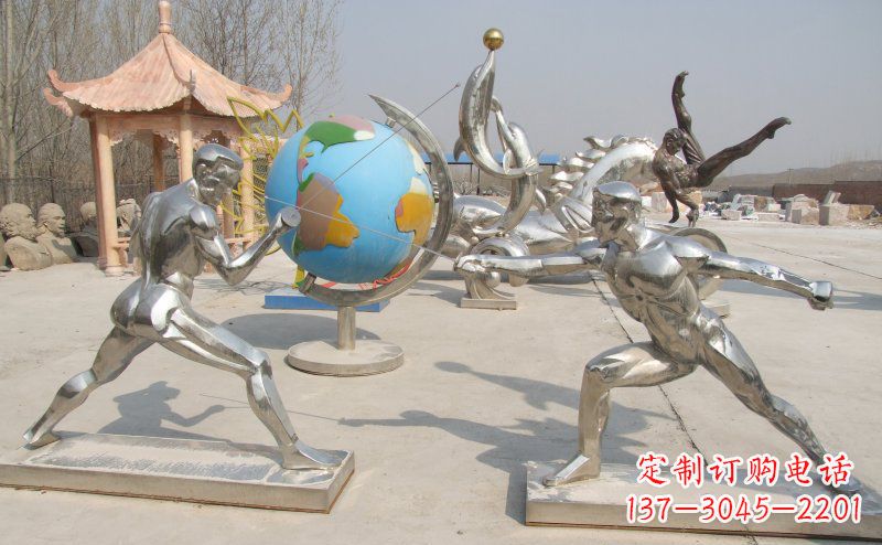 周口勇敢者的身影——不锈钢运动员击剑雕塑