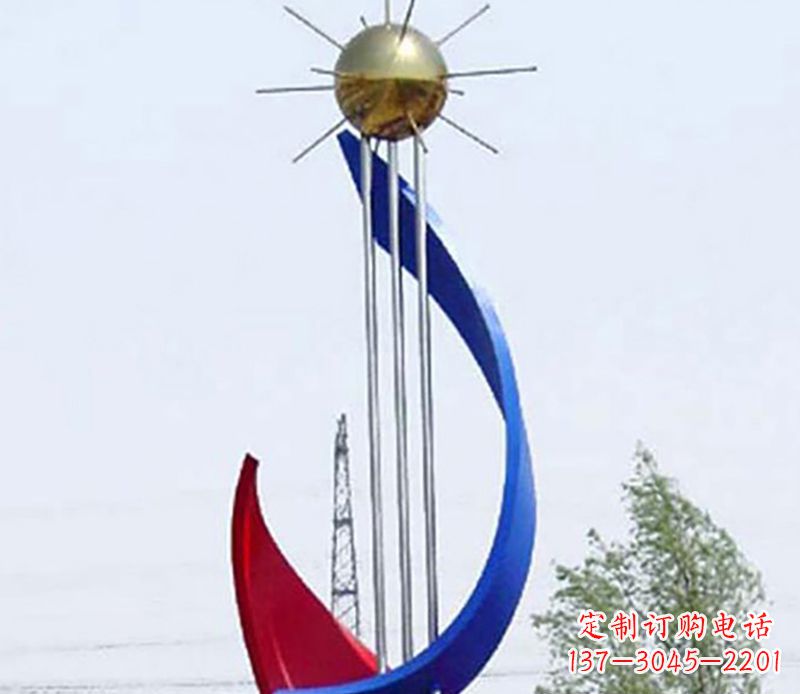 周口流动的美——不锈钢飘带雕塑