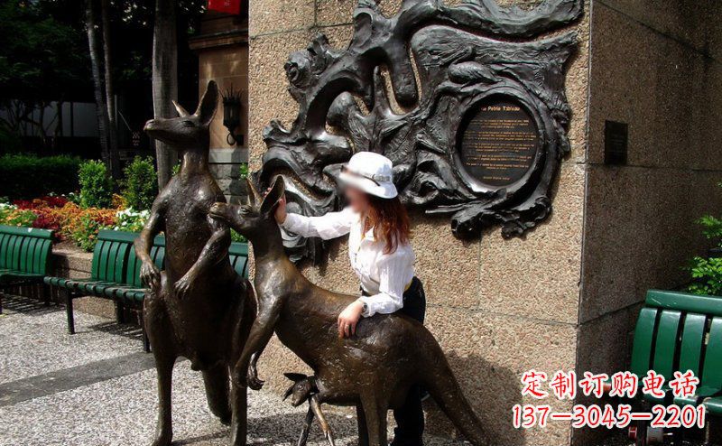 周口袋鼠雕塑——装点步行街的美丽风景