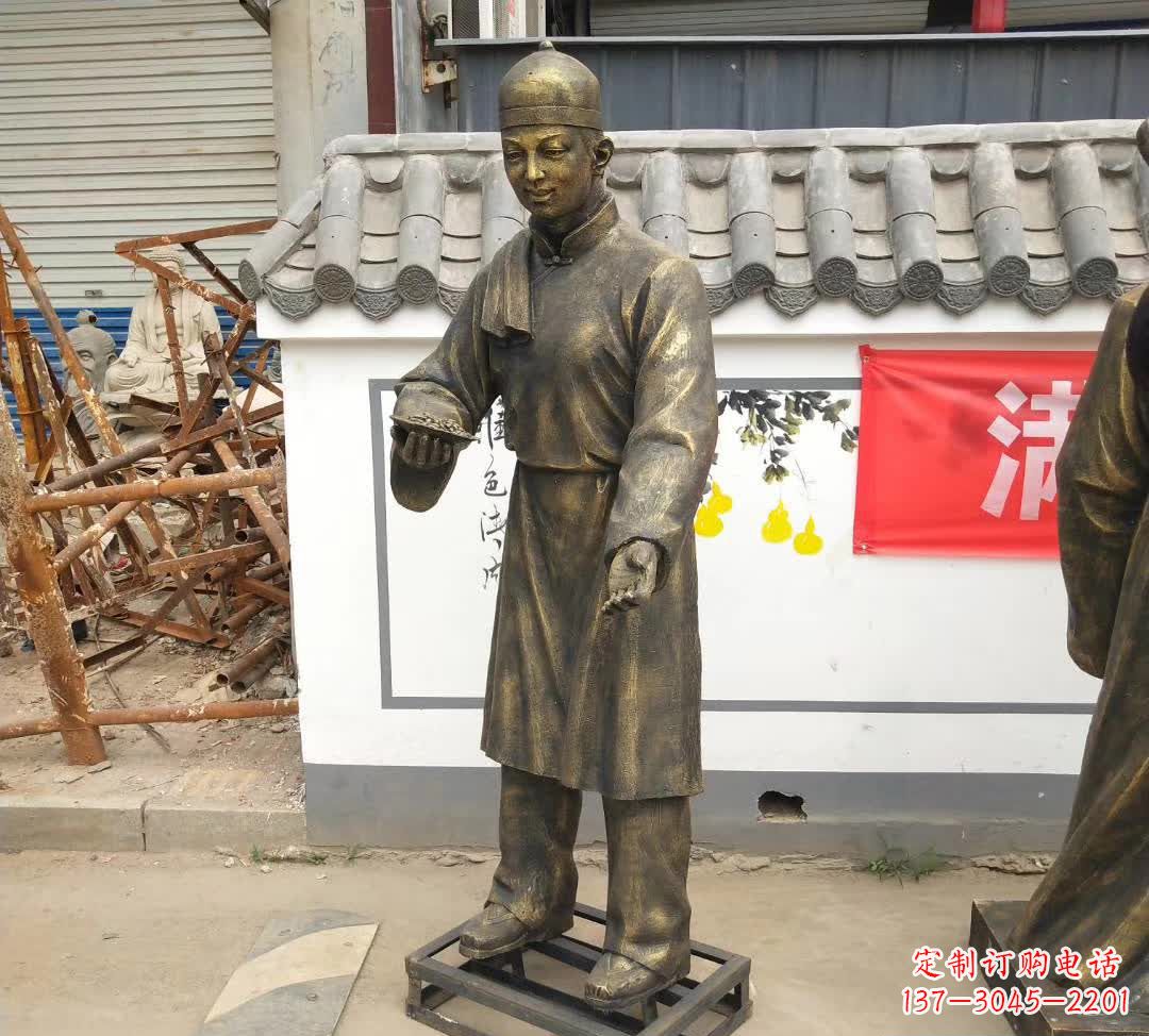 周口传承百年店小二铜雕